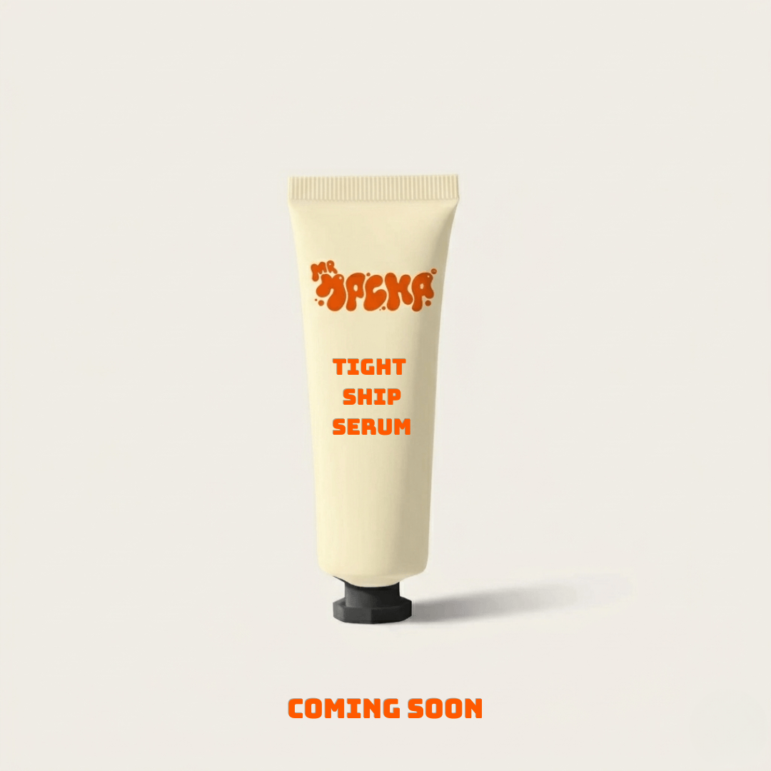 Tube of Mr Macha Tight Ship Serum with 'Coming Soon' text on a white background